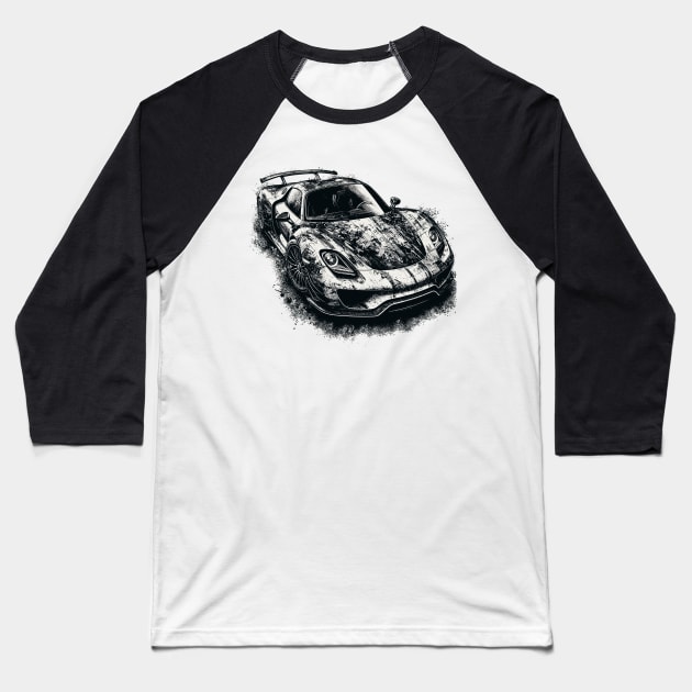 Porsche 918 Spyder Baseball T-Shirt by Vehicles-Art